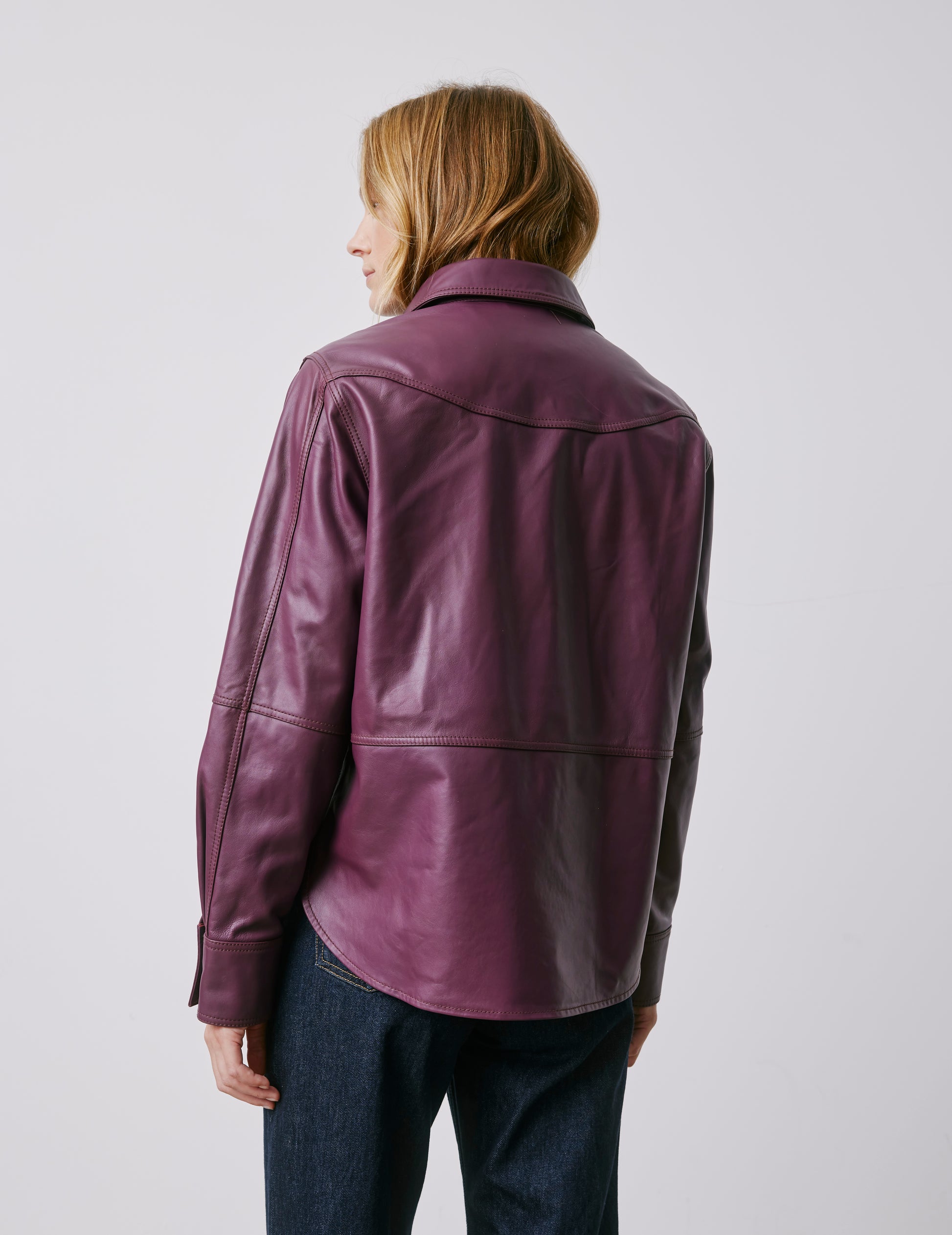 Surchemise Marylou en cuir violine