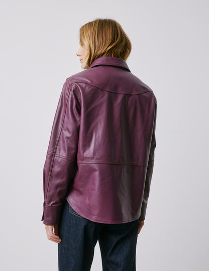 Surchemise Marylou en cuir violine