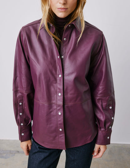 Surchemise Marylou en cuir violine