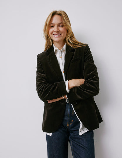 Blazer Glory en velours marron