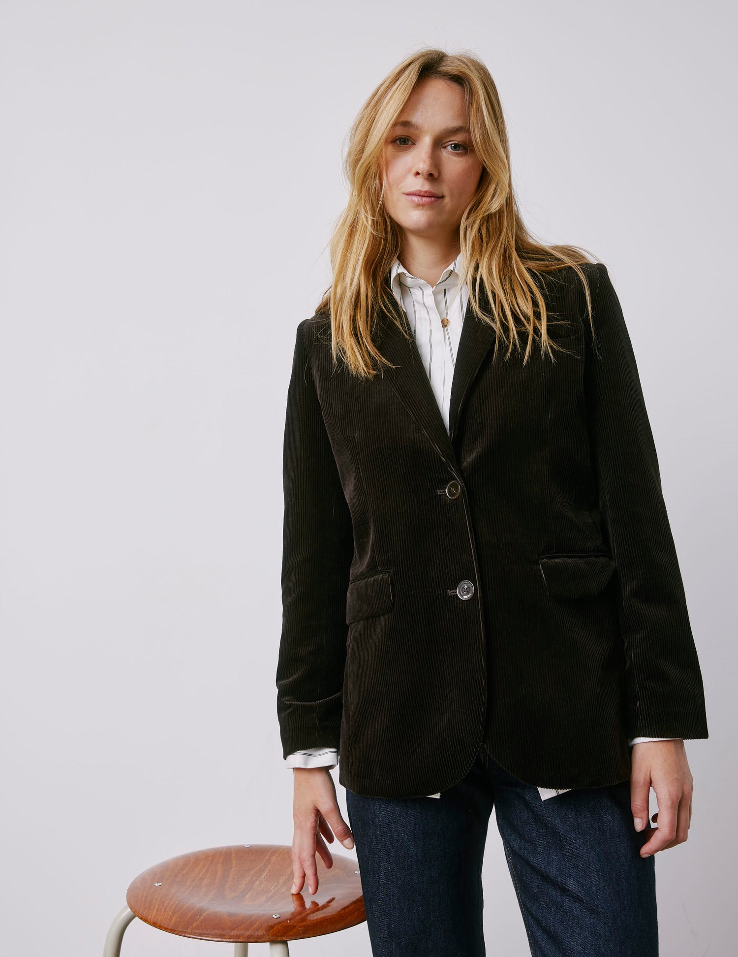 Blazer Glory en velours marron