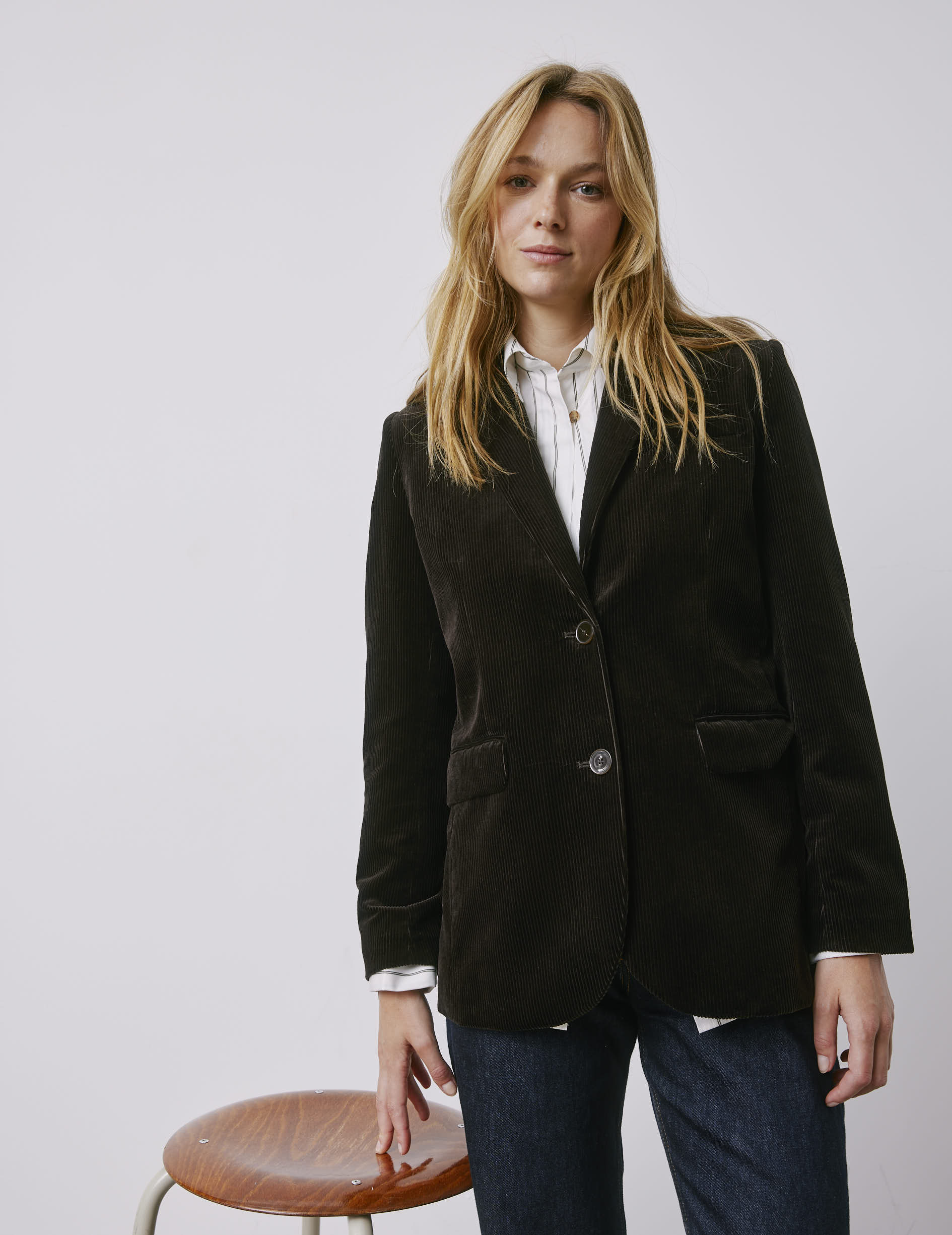 Blazer Glory en velours marron