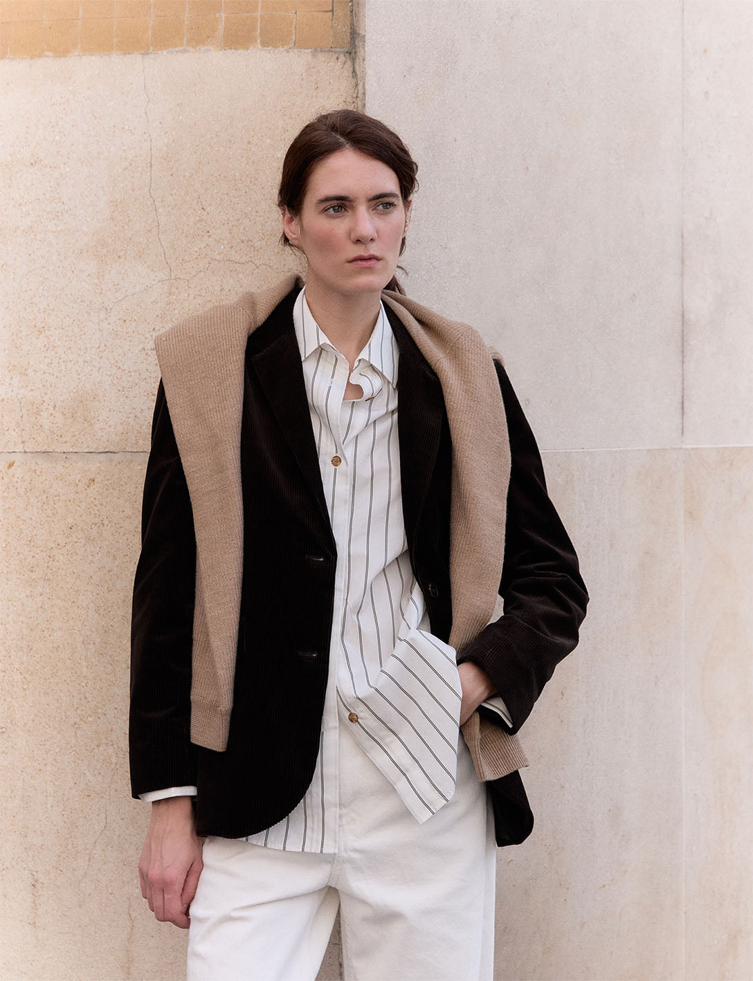 Blazer Glory en velours marron