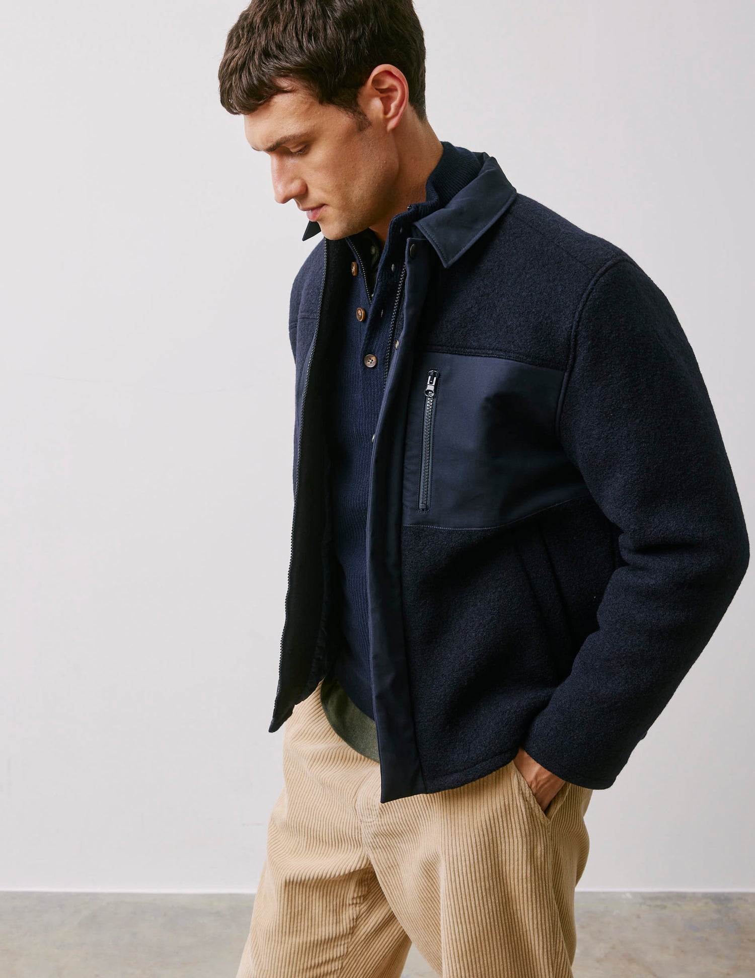 Blouson Maélan en laine marine