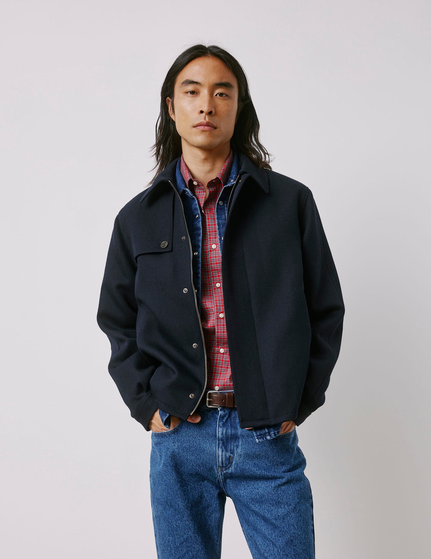 Blouson Matthew en laine vierge marine