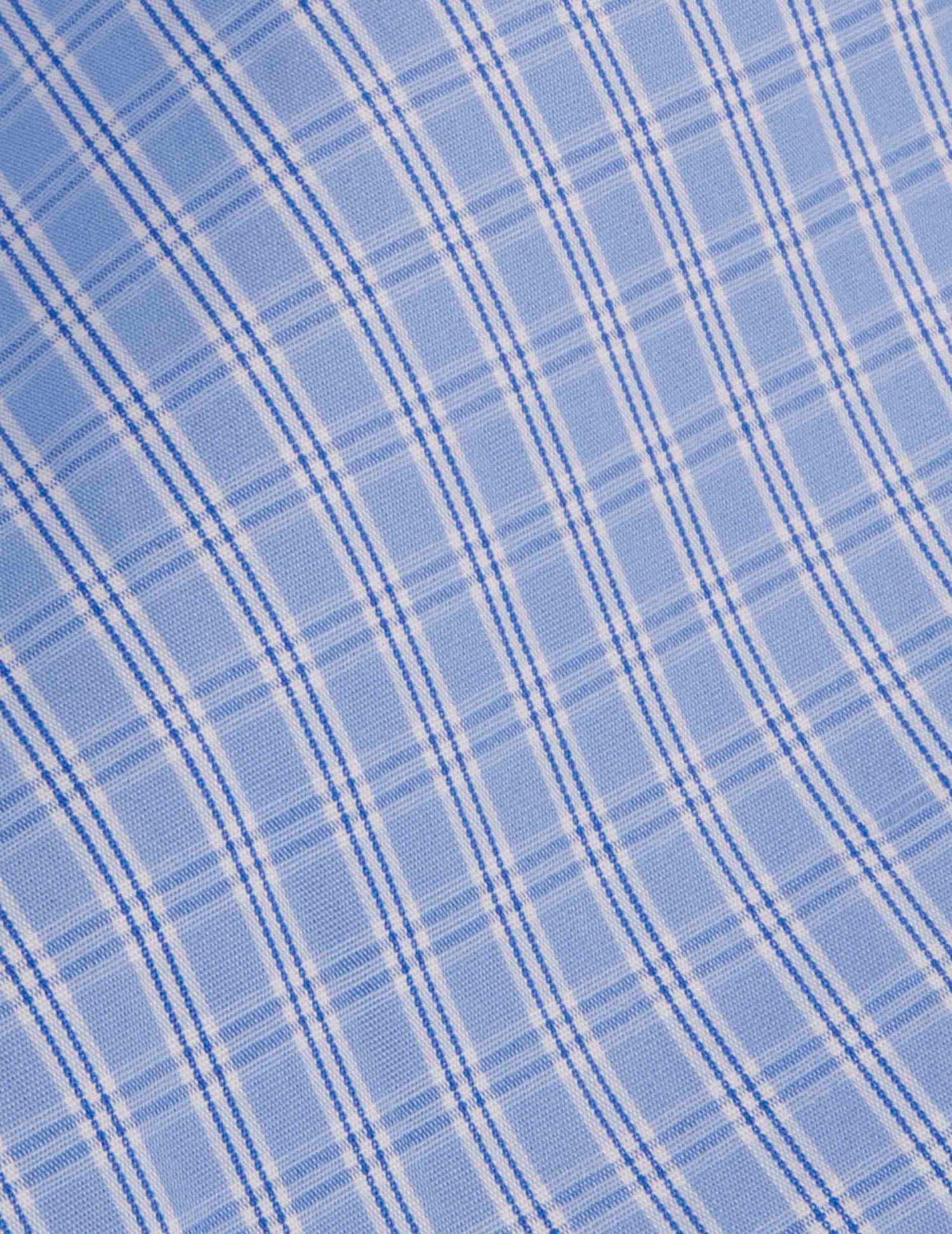 Chemise classique à carreaux bleus - Popeline - Col Américain#2