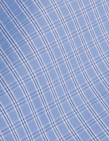Chemise classique à carreaux bleus