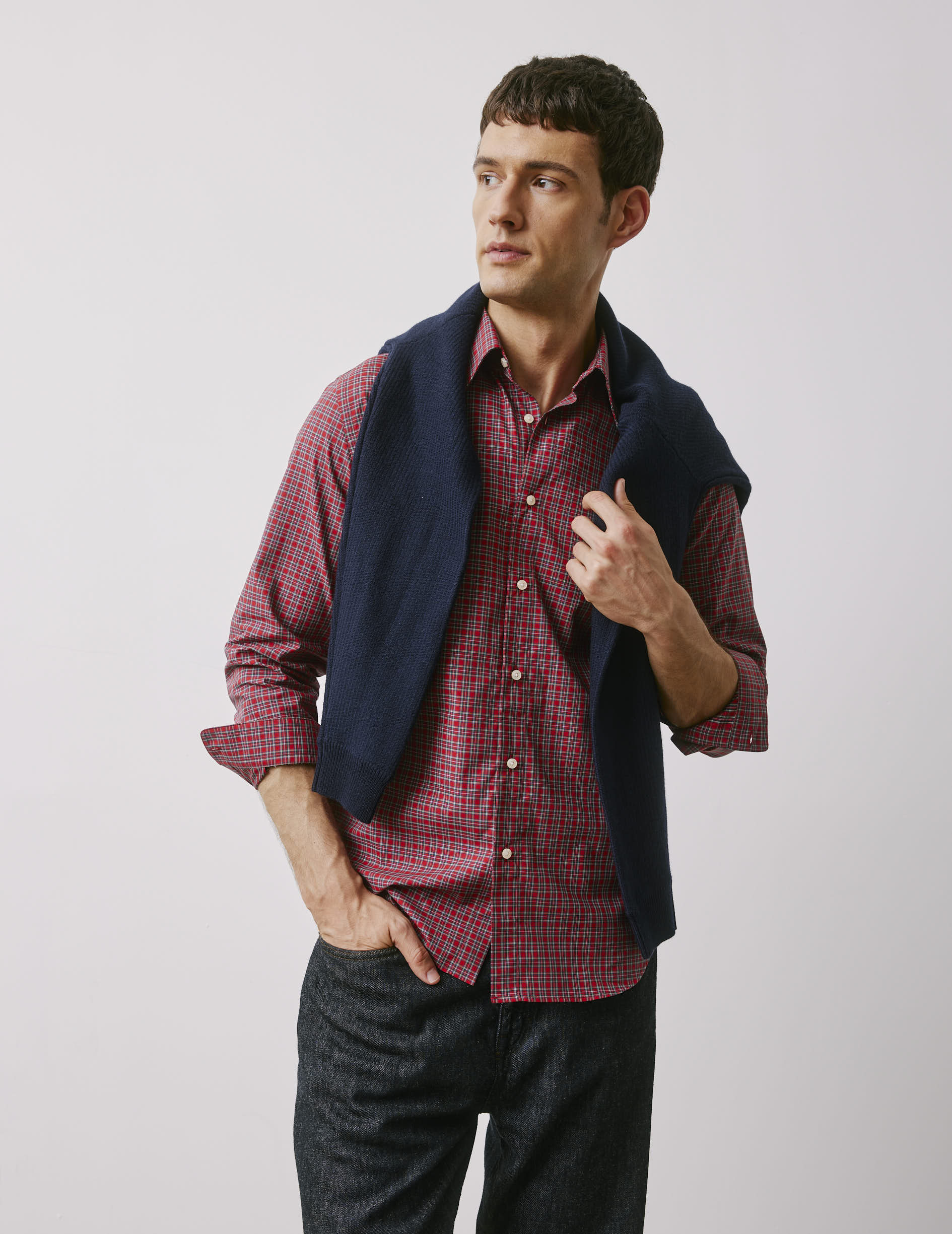Antonin red checked shirt - Poplin - Prodigious Collar