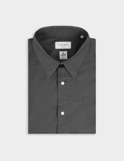 Chemise Antonin en laine vierge grise