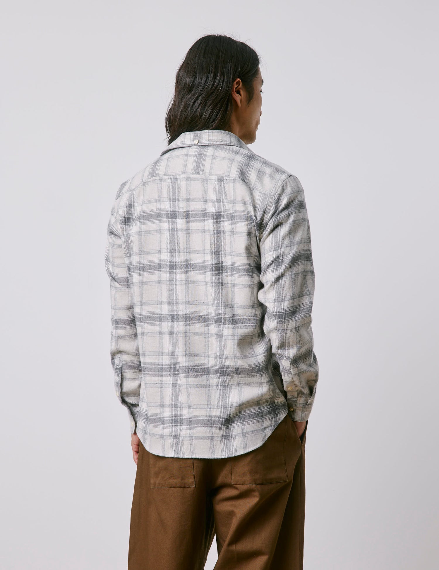 Aristote gray checked shirt - Flannel - Italian Collar#2