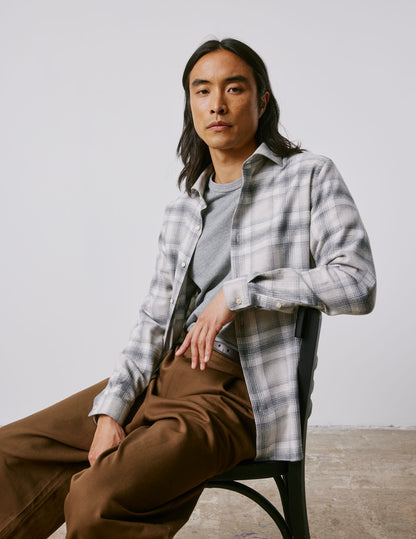 Aristote gray checked shirt