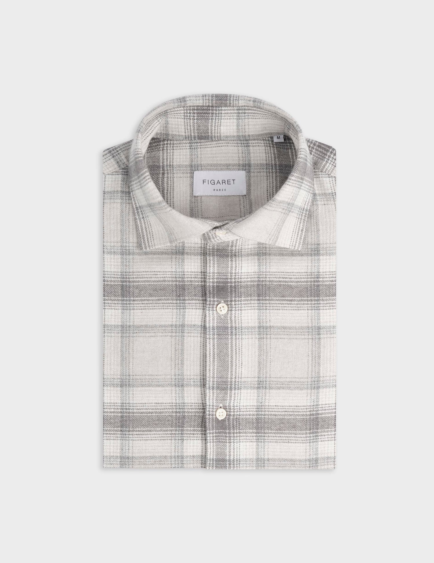Aristote gray checked shirt - Flannel - Italian Collar#4