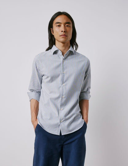 Chemise Aristote rayée bleu marine