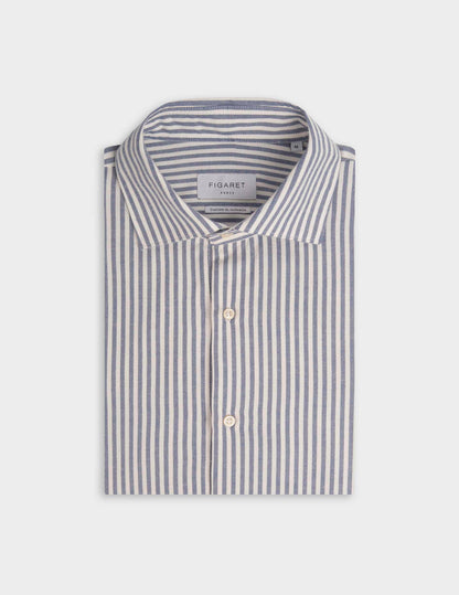 Chemise Aristote rayée bleu marine