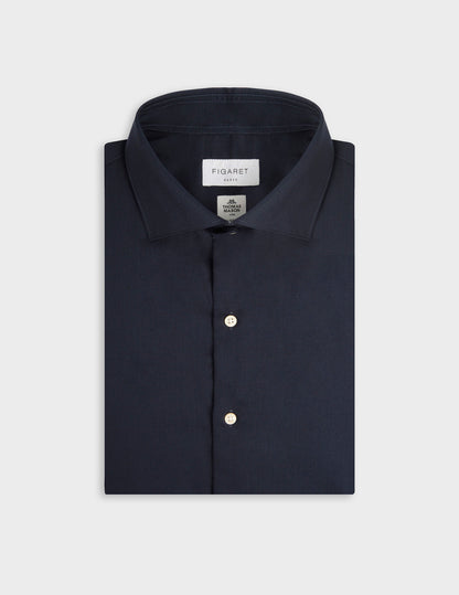 Chemise Aristote en laine vierge bleu marine