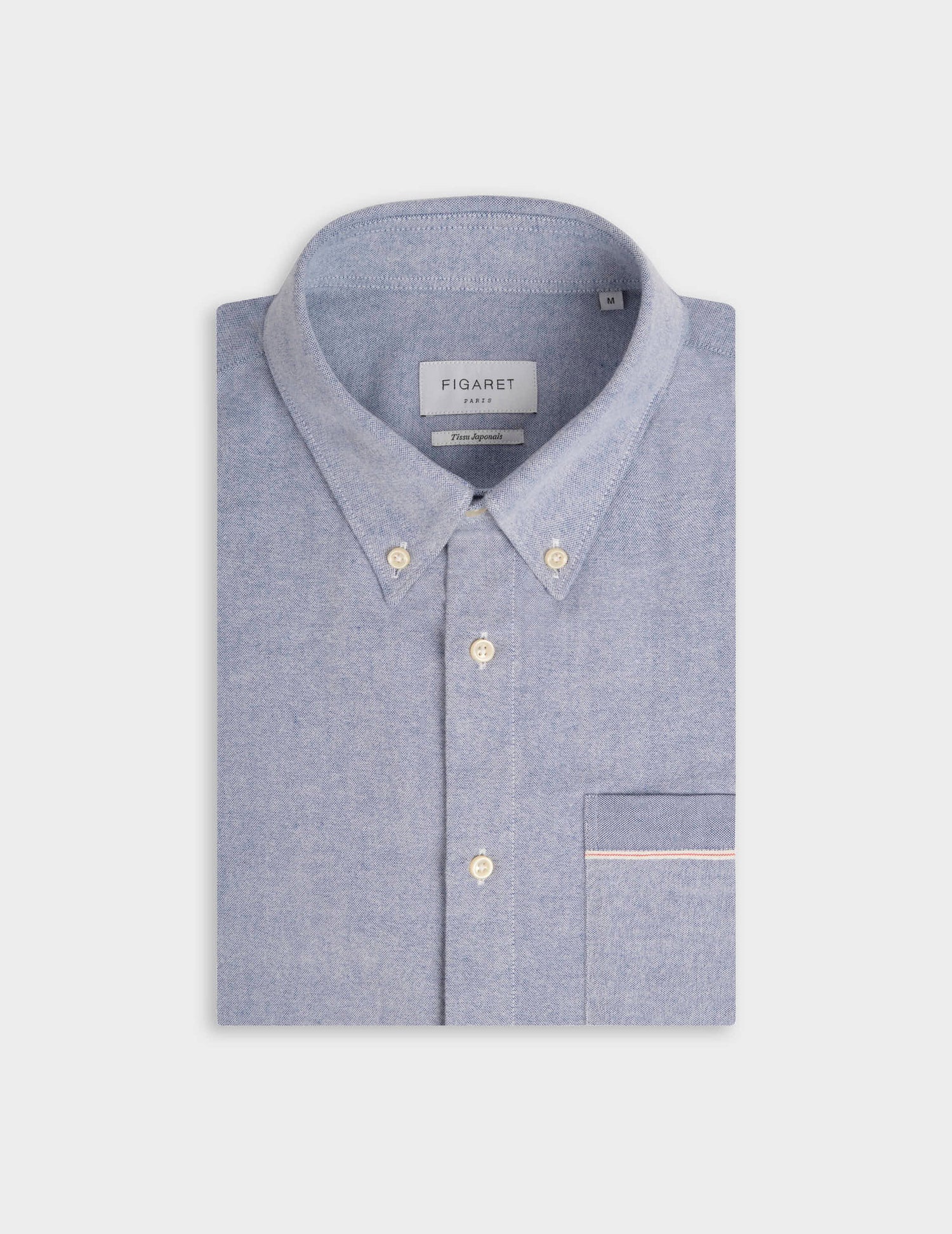 Chemise Armand bleue - Oxford gratté  - Col Prodigieux boutonné#4