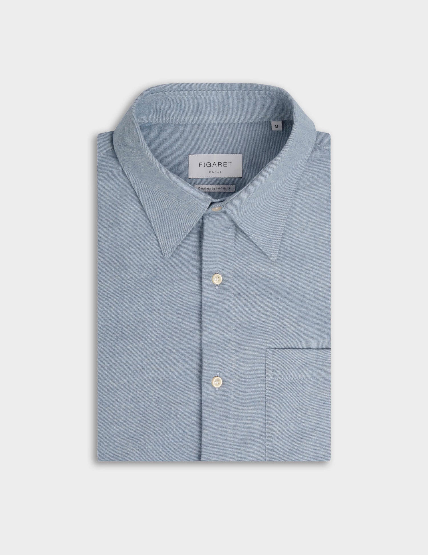 Chemise Arnold bleue - Flanelle - Col Prodigieux#4