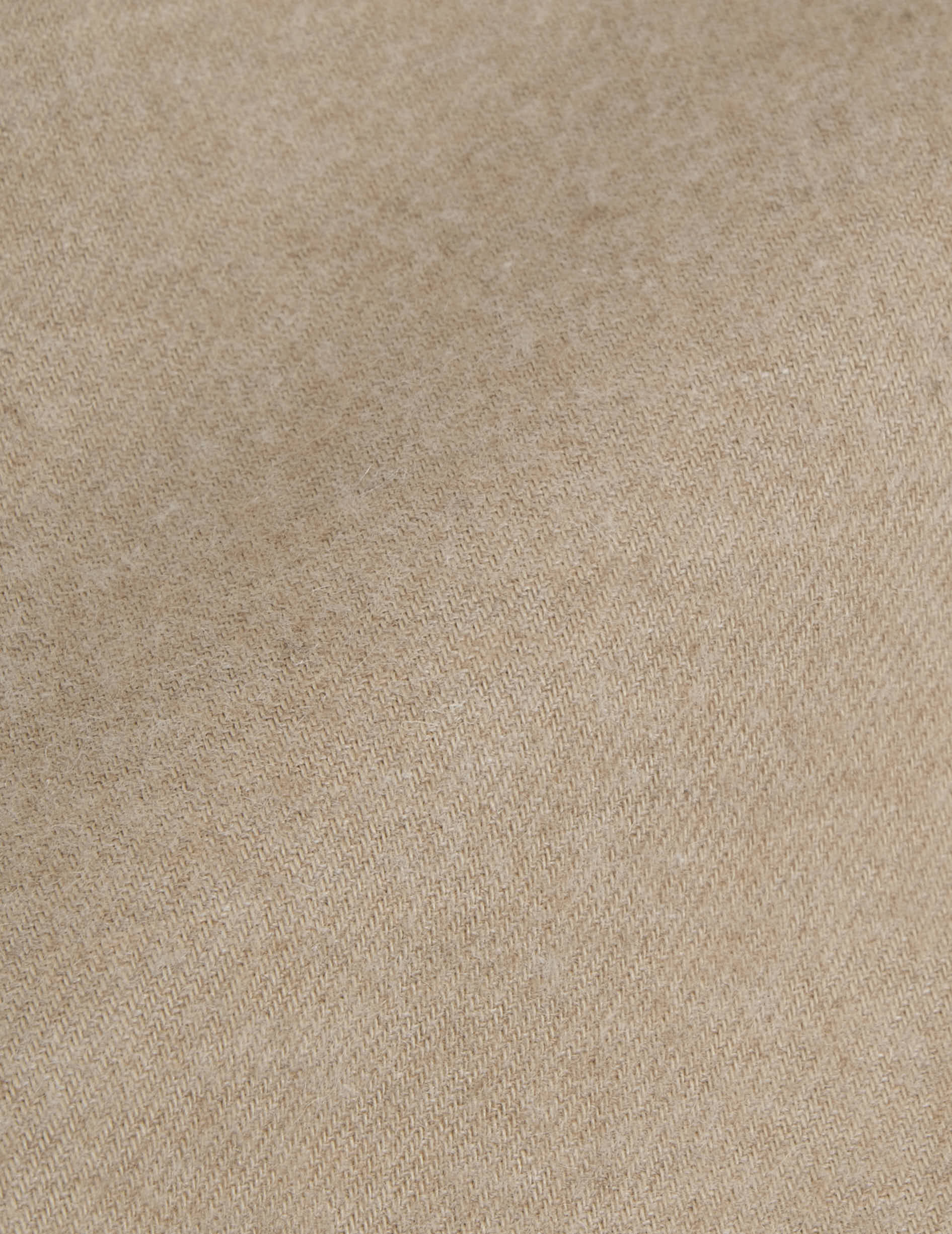 Chemise Auguste beige - Flanelle - Col Français