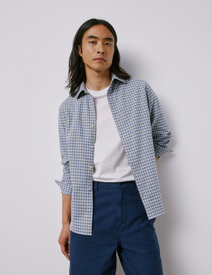 Chemise Auguste à carreaux bleus