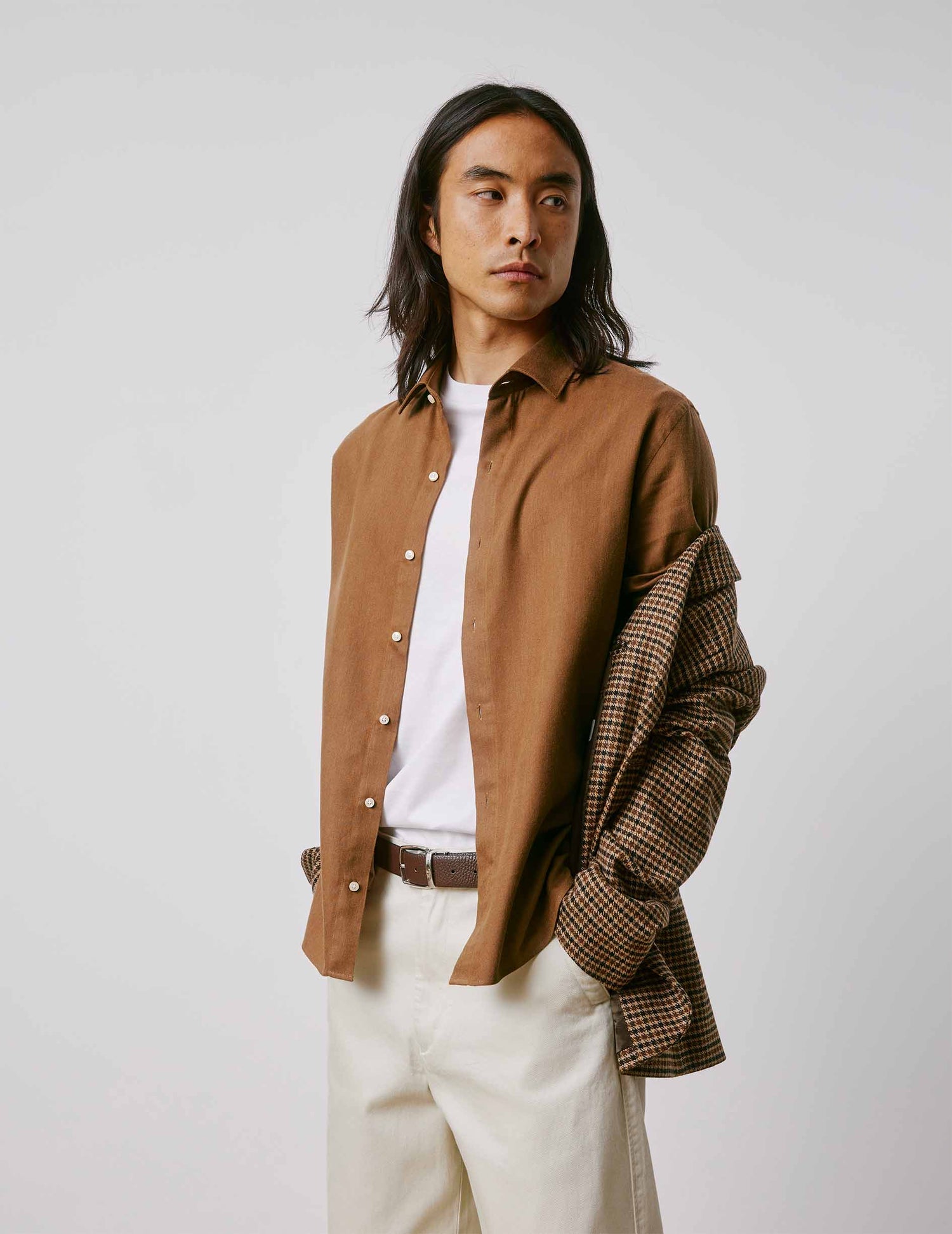 Auguste brown shirt - Flannel - French Collar#3