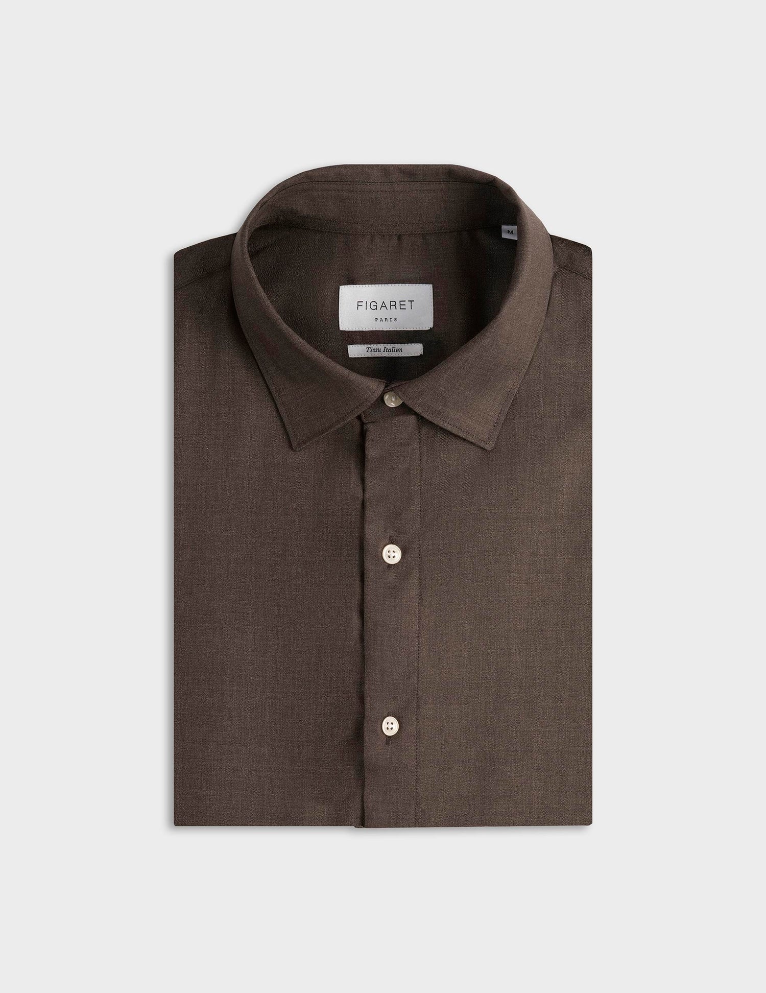 Auguste virgin wool brown shirt - Virgin wool - French Collar#4