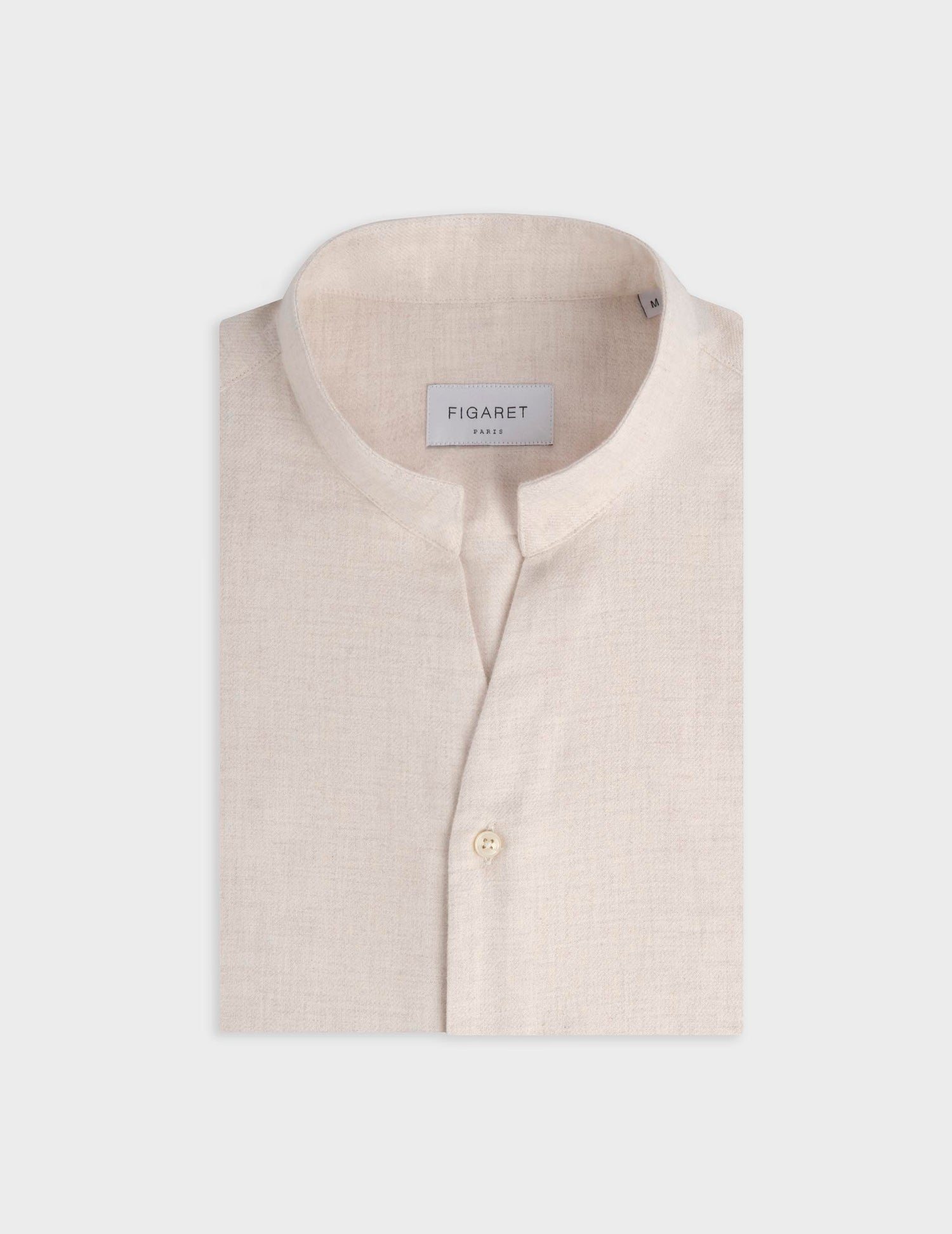 Chemise Carl écrue chinée - Flanelle - Col Droit Ouvert#4