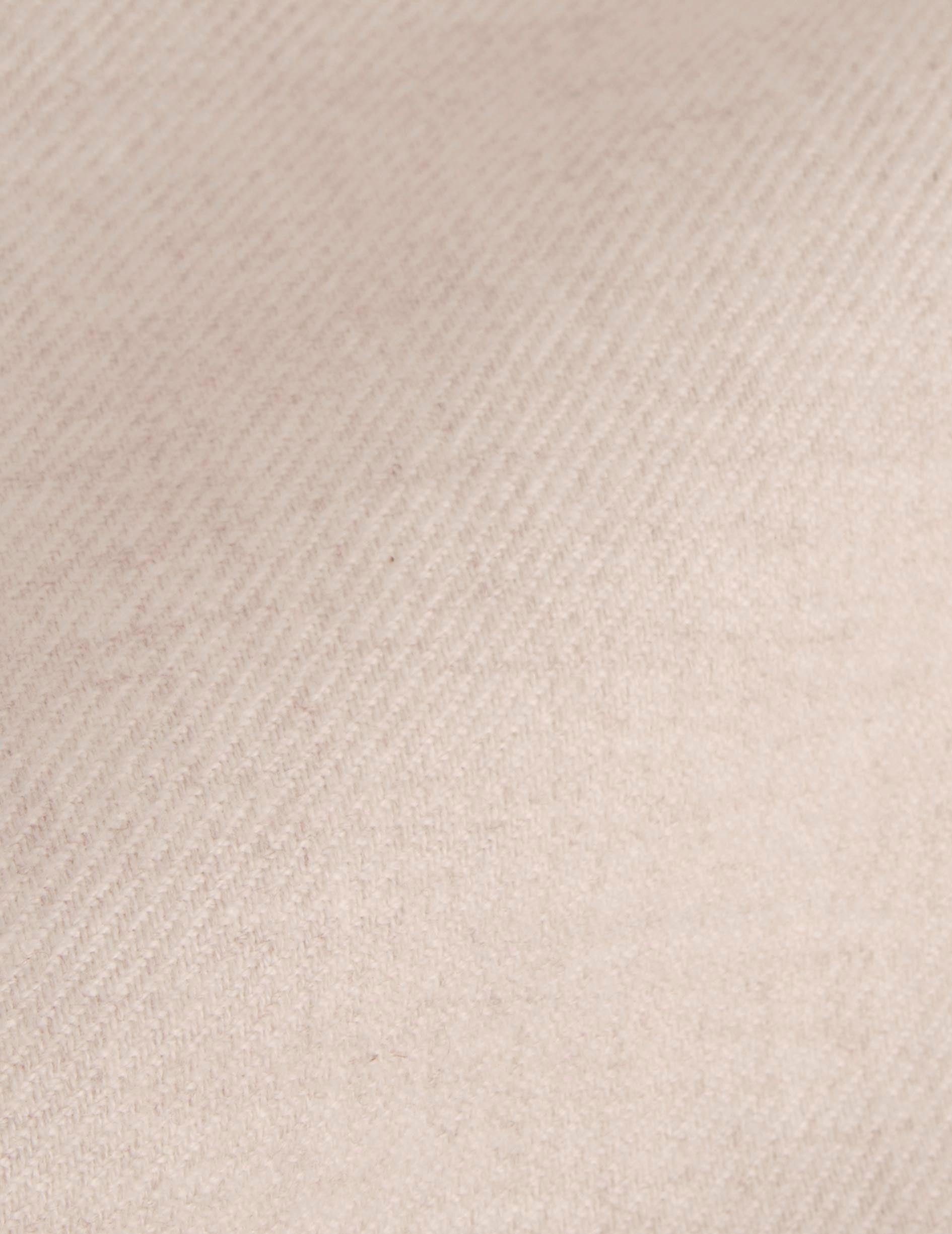 Carl ecru shirt - Flannel - Open straight Collar