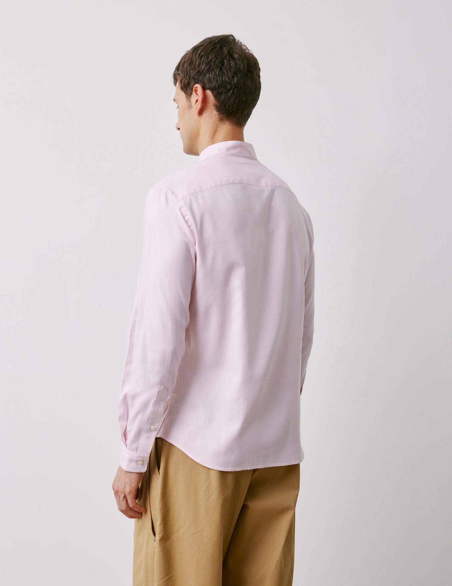 Chemise Carl rose - Façonné - Col Droit ouvert#2