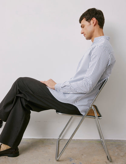 Carl navy striped shirt