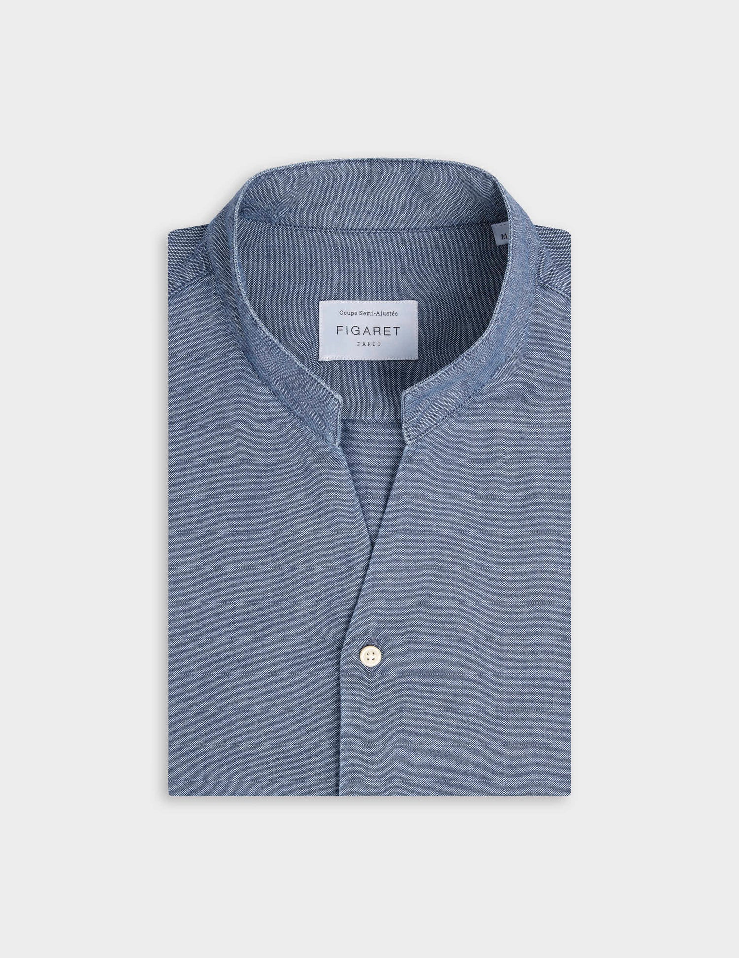 Chemise Carl bleue - Denim - Col Droit ouvert#4