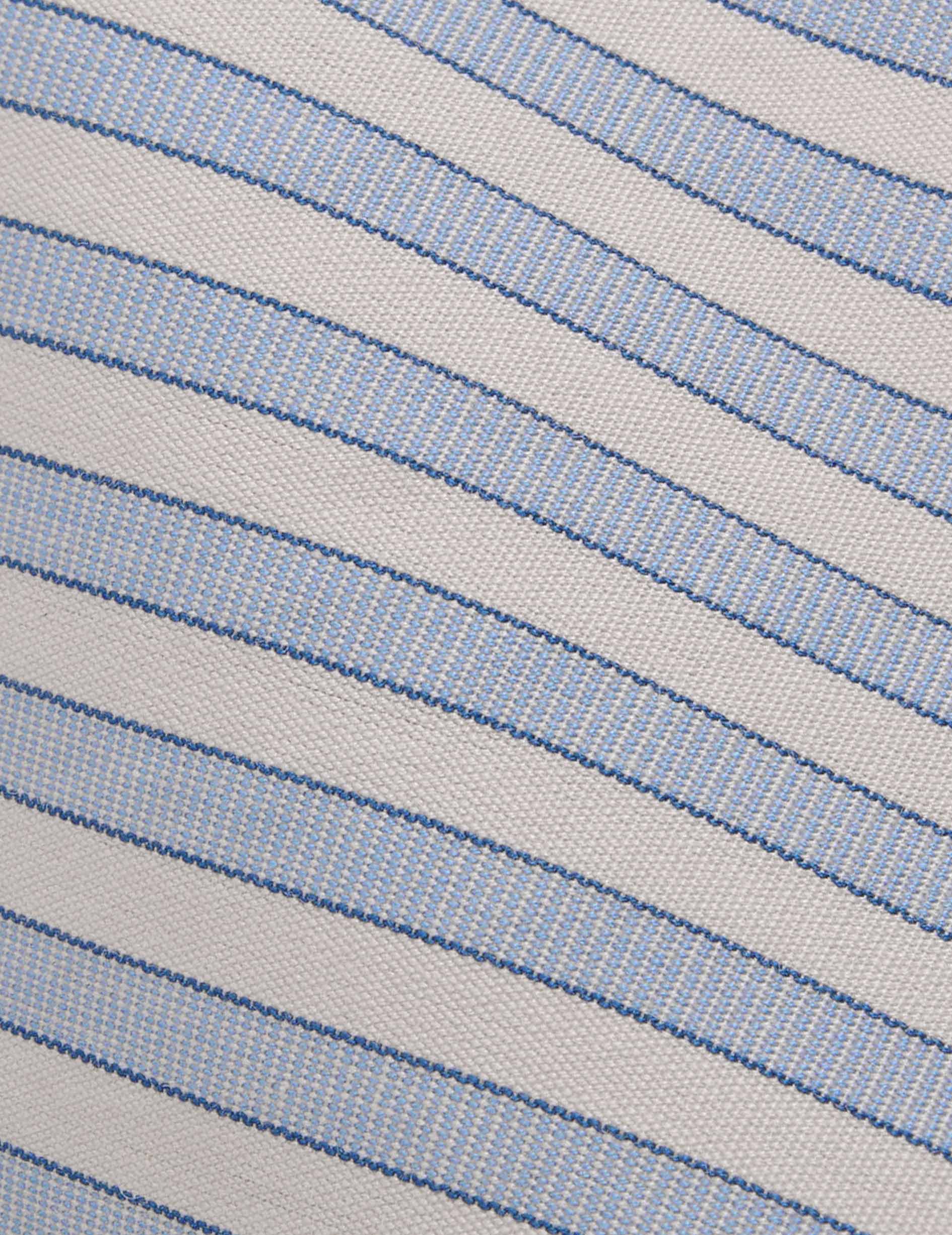 Carl blue striped shirt - Fil-a-fil - Open Straight Collar