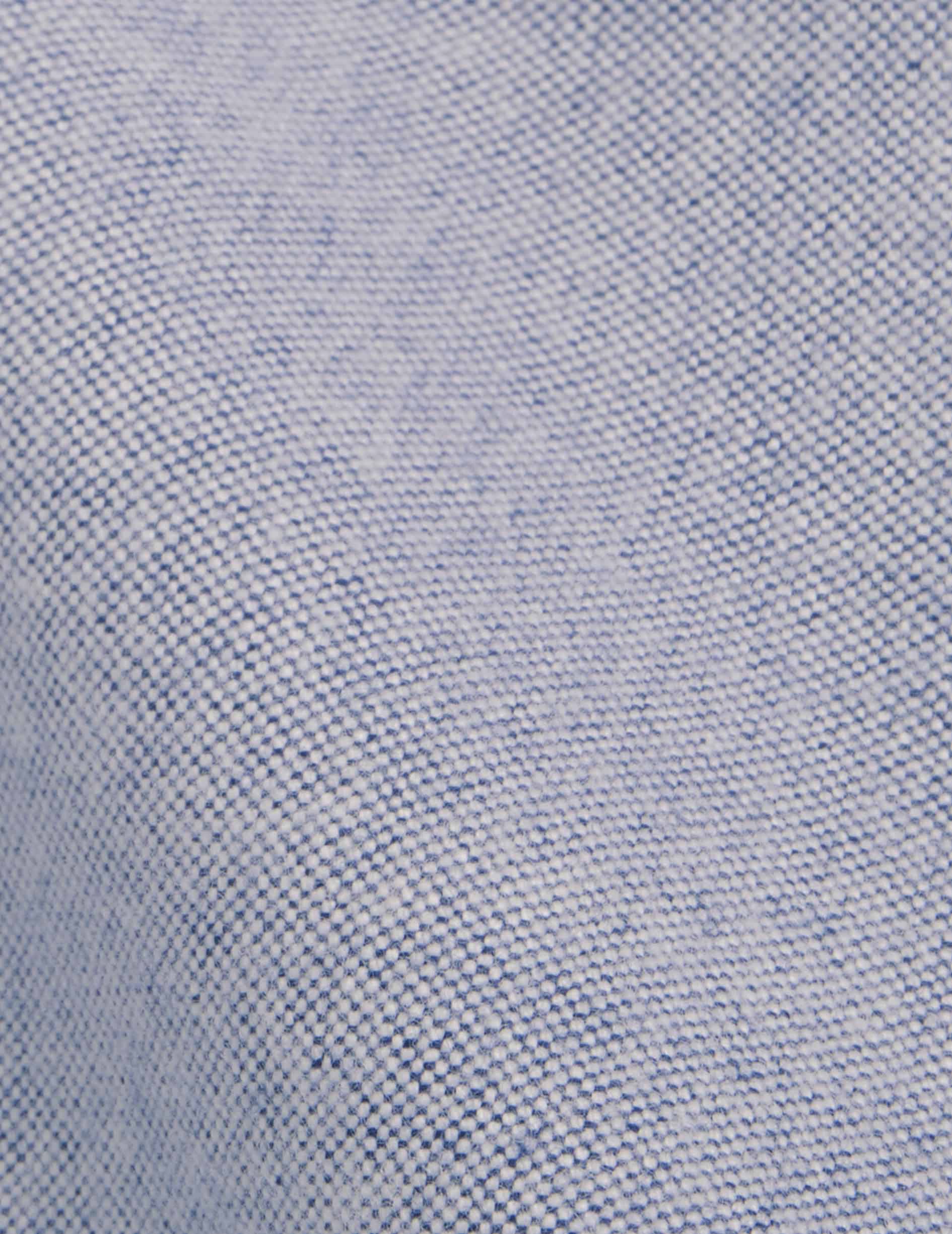 Chemise Carl bleue - Oxford gratté - Col Droit ouvert