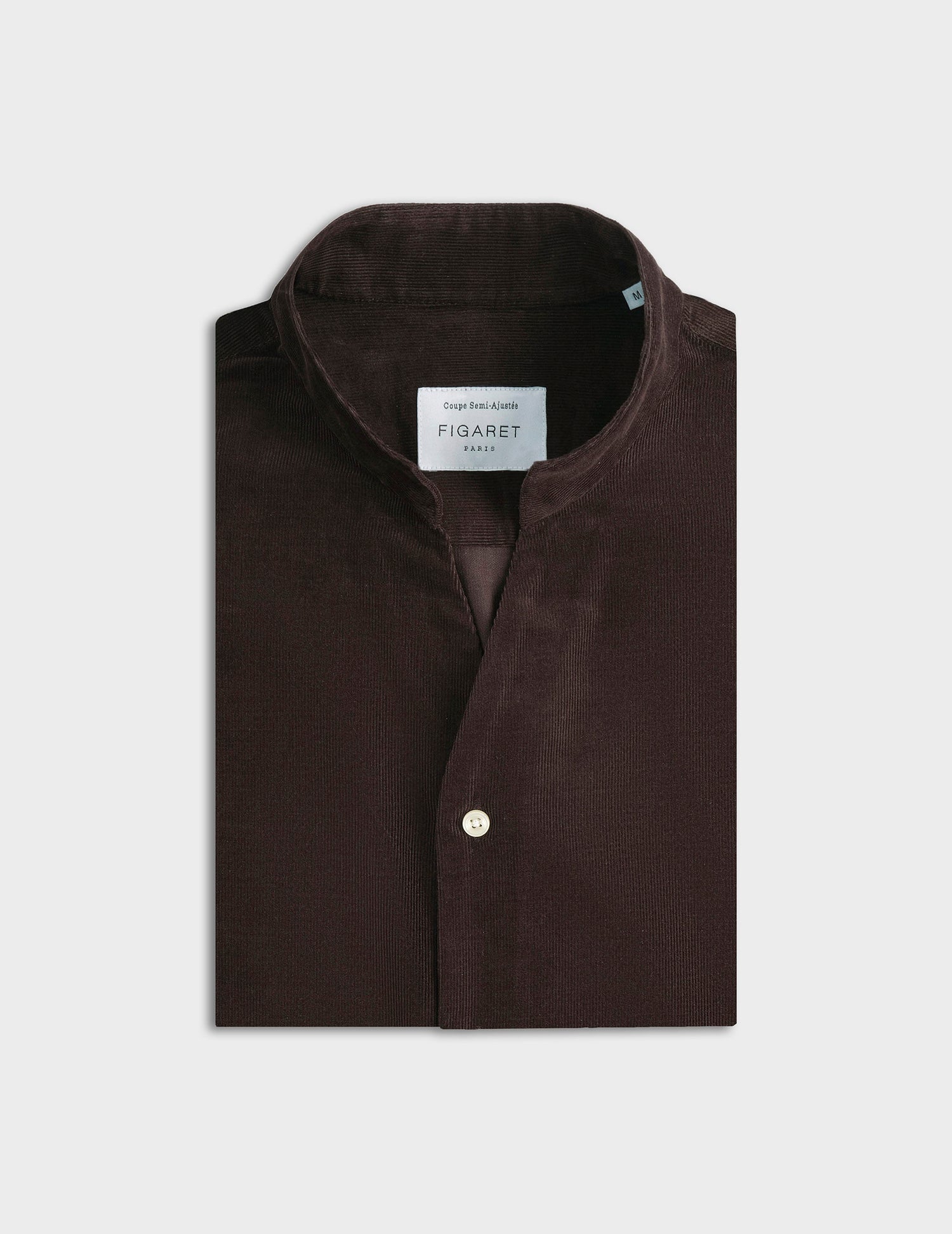 Chemise Carl en velours marron - Velours - Col Droit ouvert#4