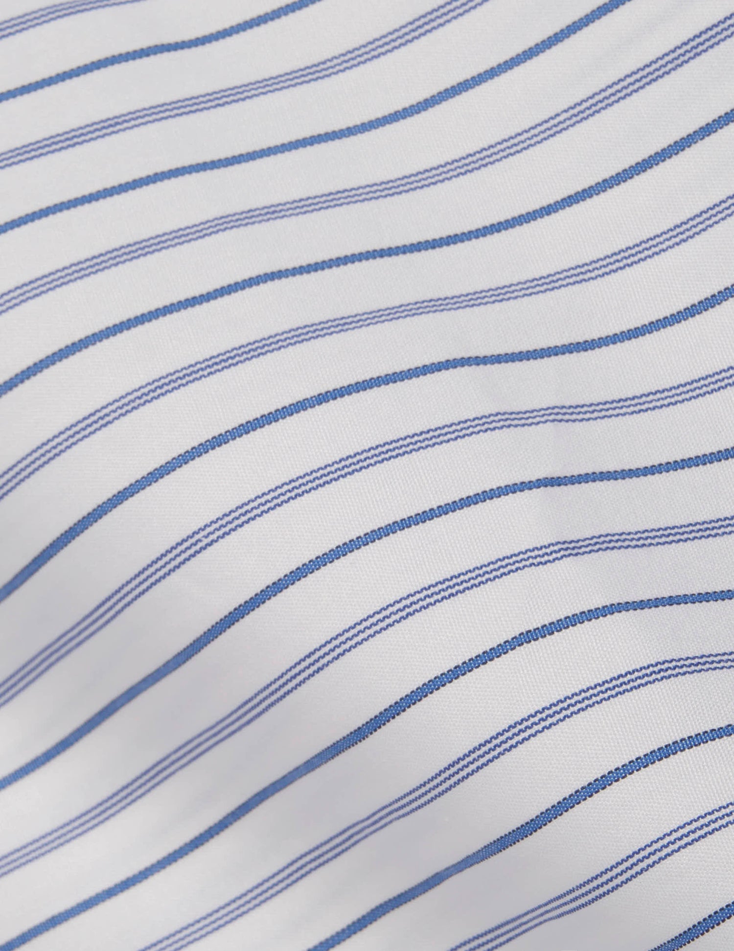 Chemise semi-ajustée rayée bleue - Popeline - Col Figaret - Poignets Mousquetaires#2