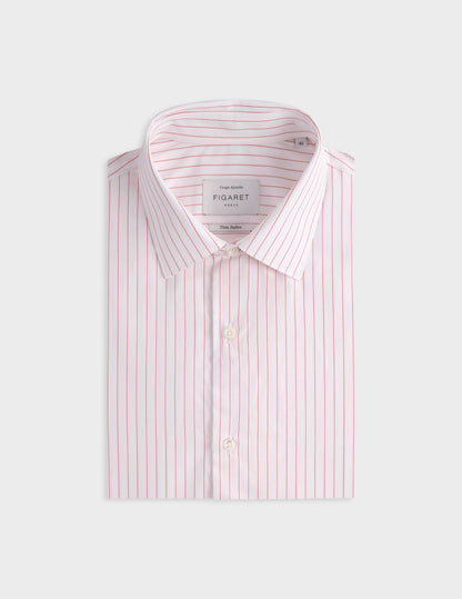 Chemise ajustée rayée rouge