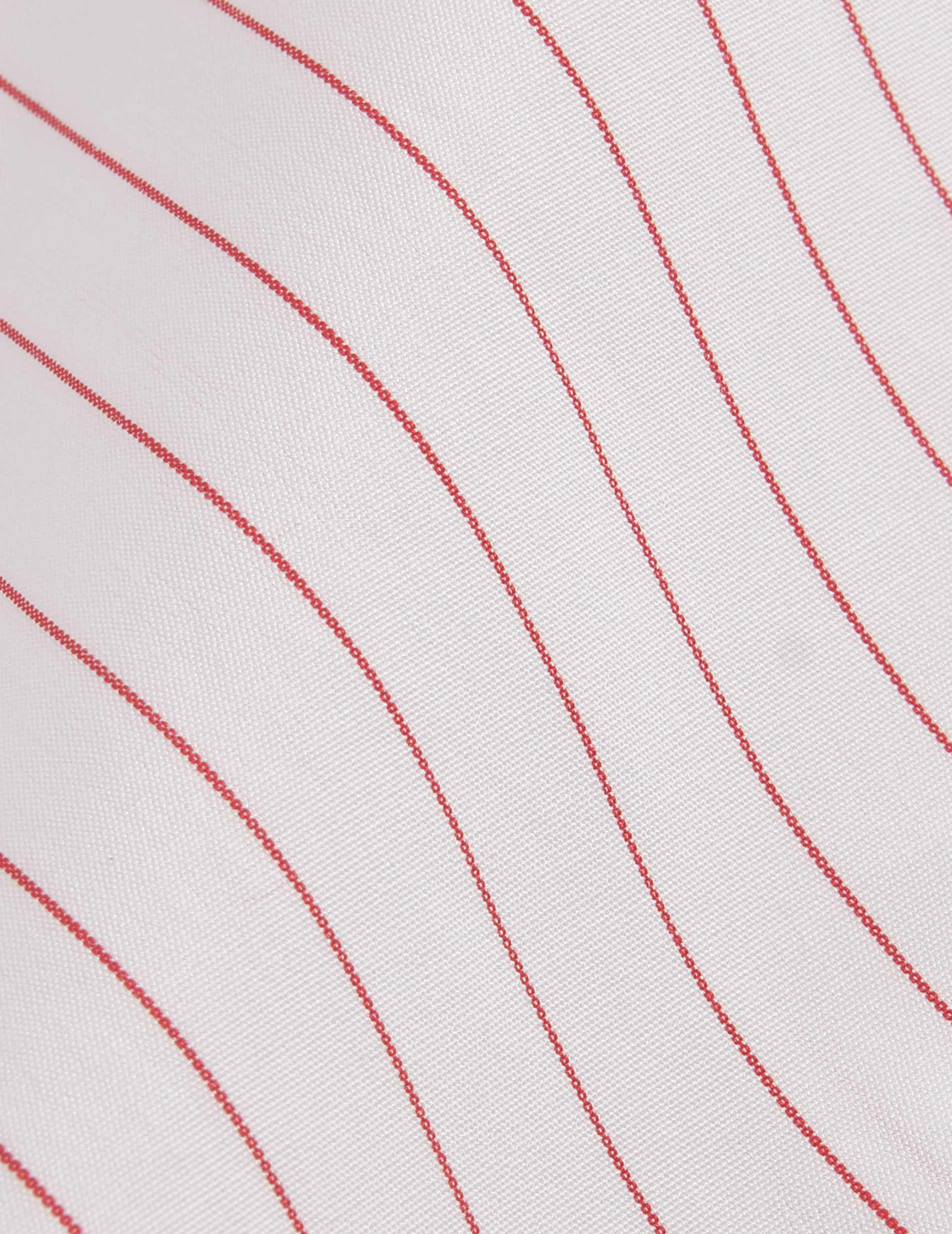 Chemise ajustée rayée rouge - Popeline - Col Figaret
