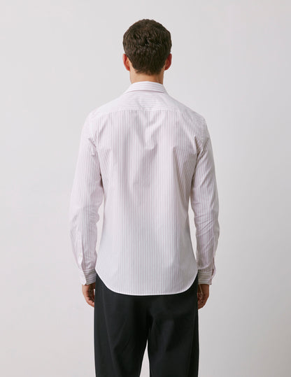 Chemise ajustée rayée rouge