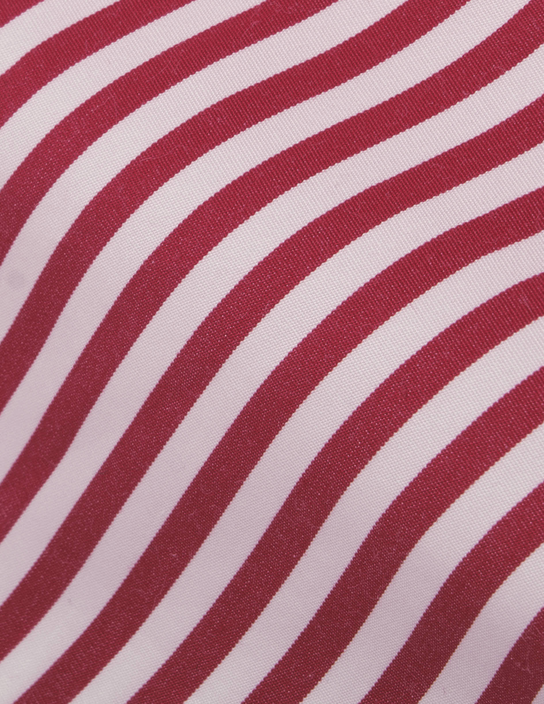 Chemise semi-ajustée rayée rouge - Popeline - Col Figaret