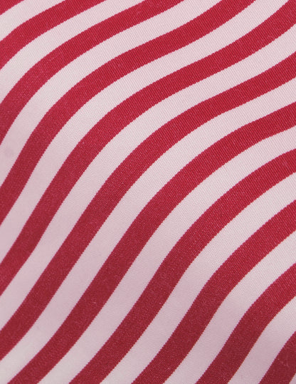 Chemise semi-ajustée rayée rouge