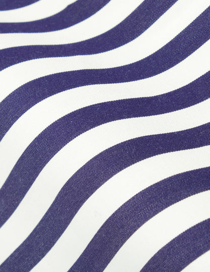 Chemise semi-ajustée rayée bleu marine