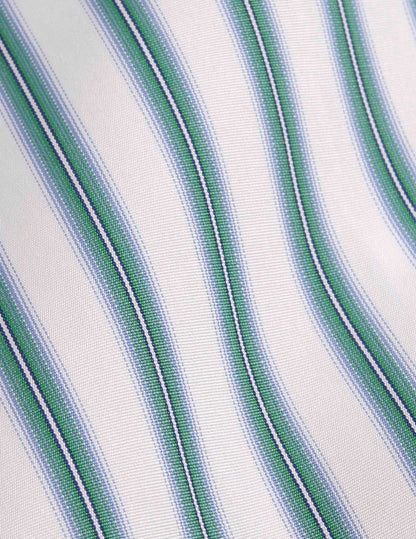 Chemise semi-ajustée rayée verte