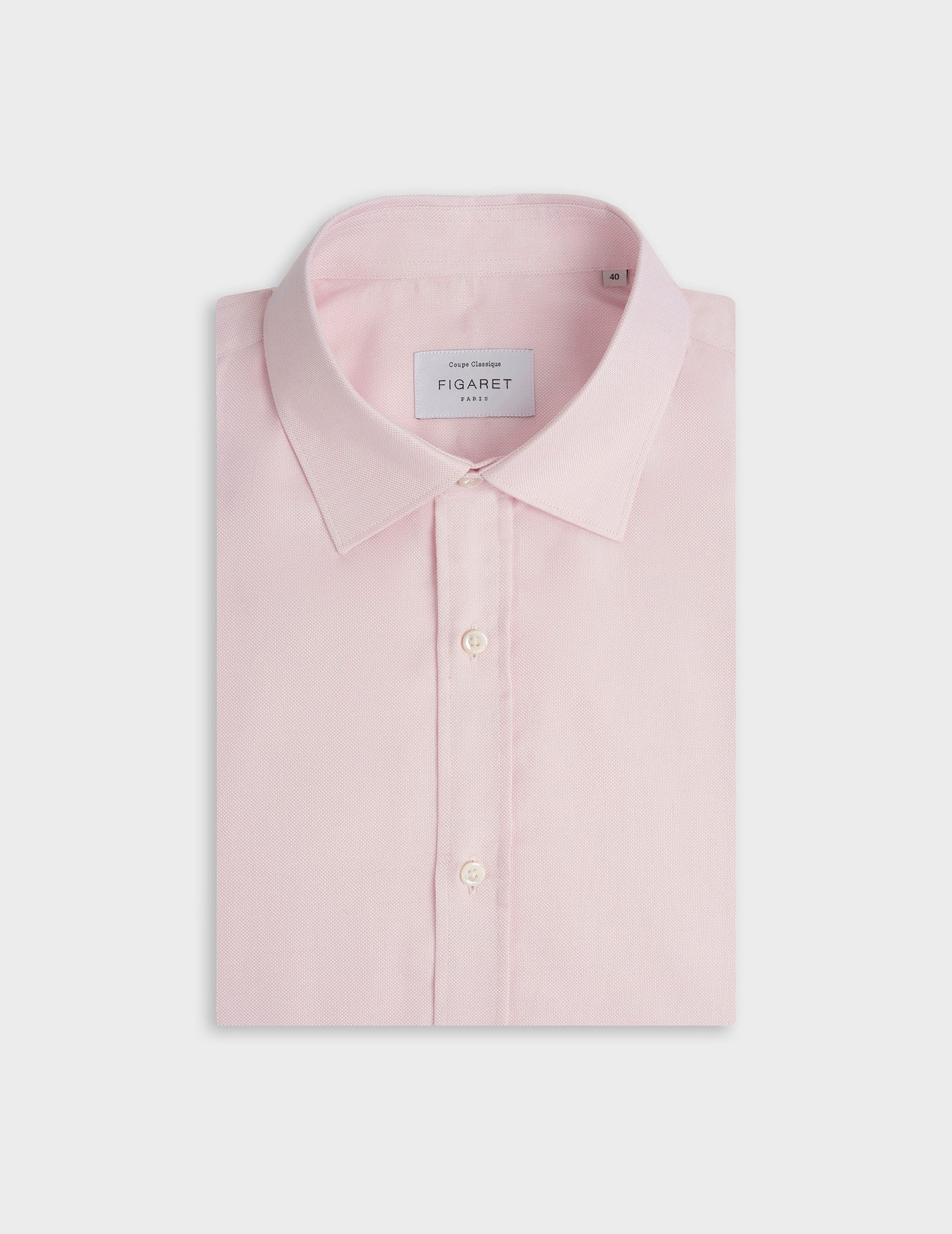 Chemise classique rose - Façonné - Col Figaret