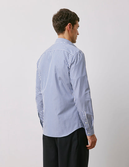 Chemise ajustée Voyage rayée bleu marine
