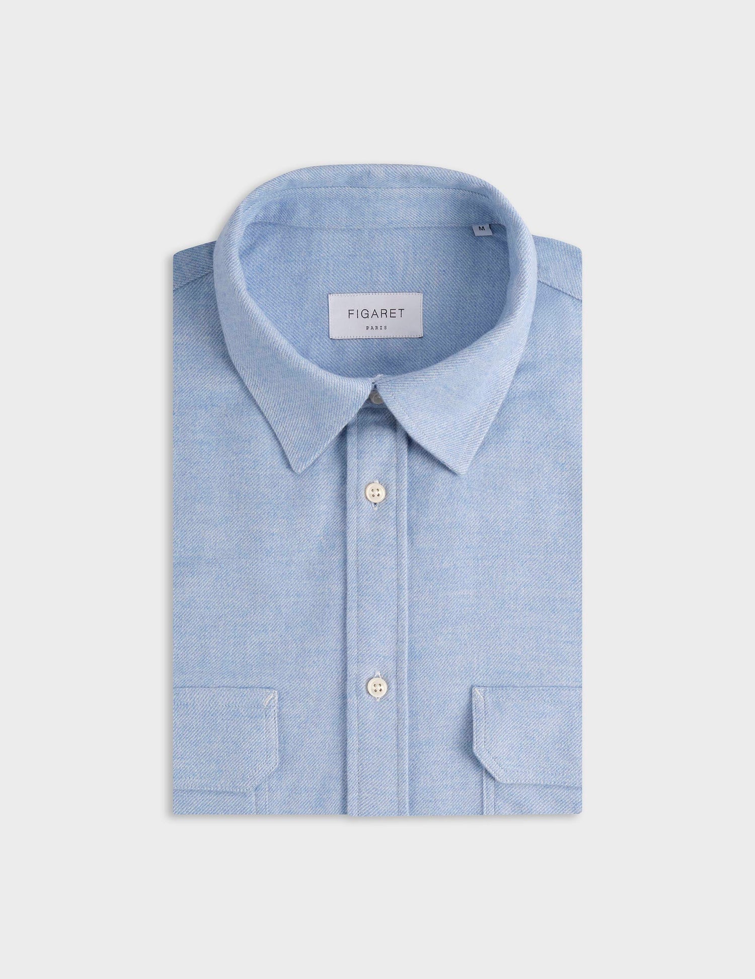 Chemise Florian bleue - Flanelle - Col Français#3