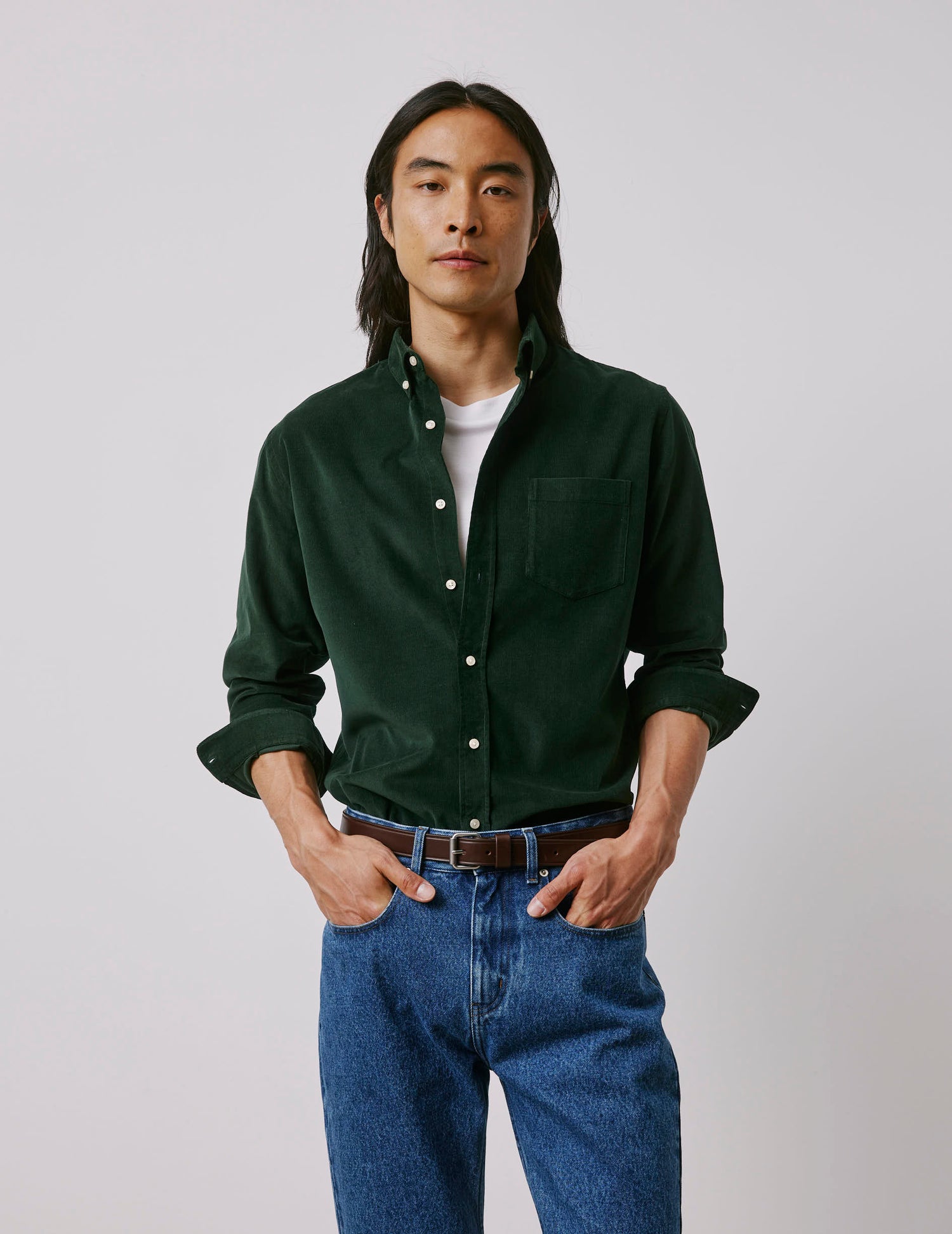 Gabriel green velvet shirt - Velvet - American Collar#3