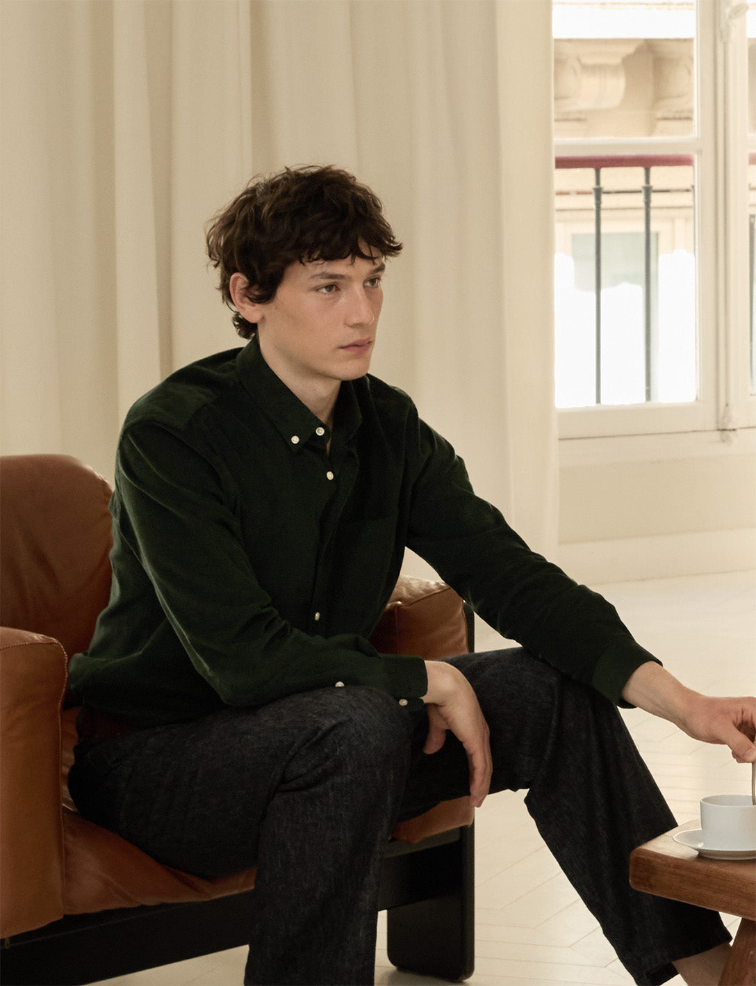 Gabriel green velvet shirt - Velvet - American Collar#4