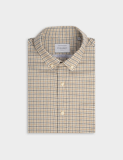 Gabriel brown checked shirt