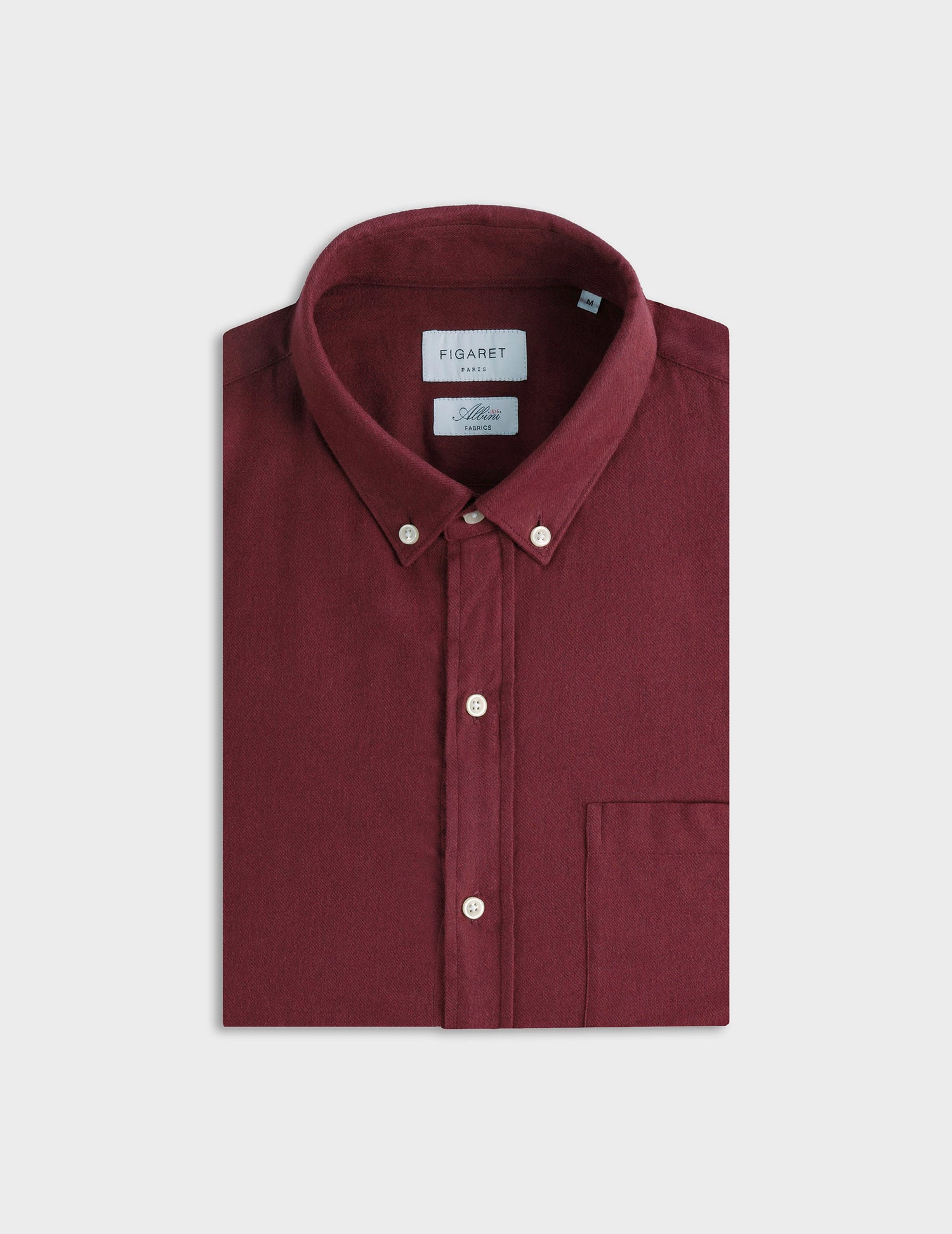 Chemise Gabriel bordeaux - Flanelle - Col Américain#5