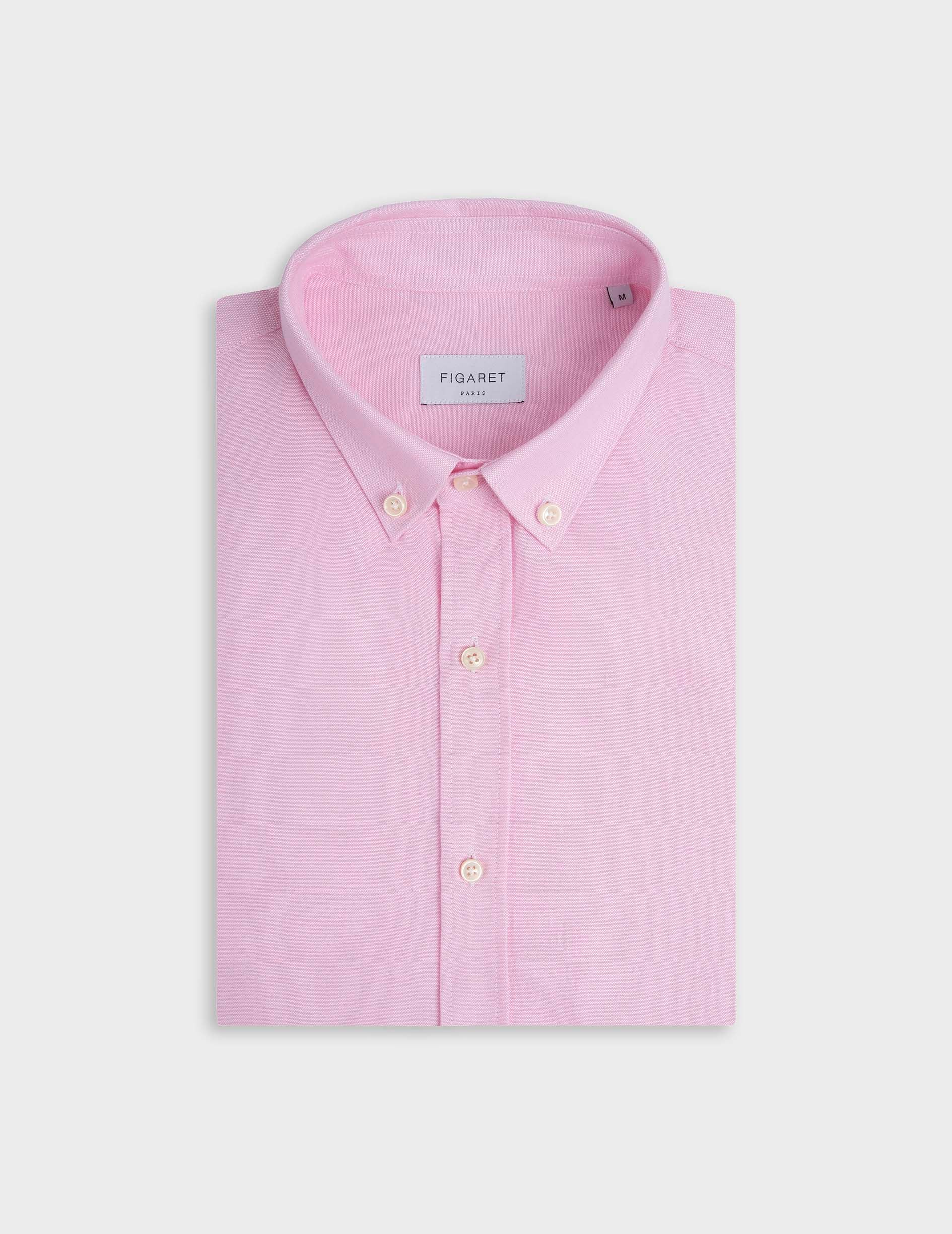 Chemise Gaspard rose - Oxford - Col Américain