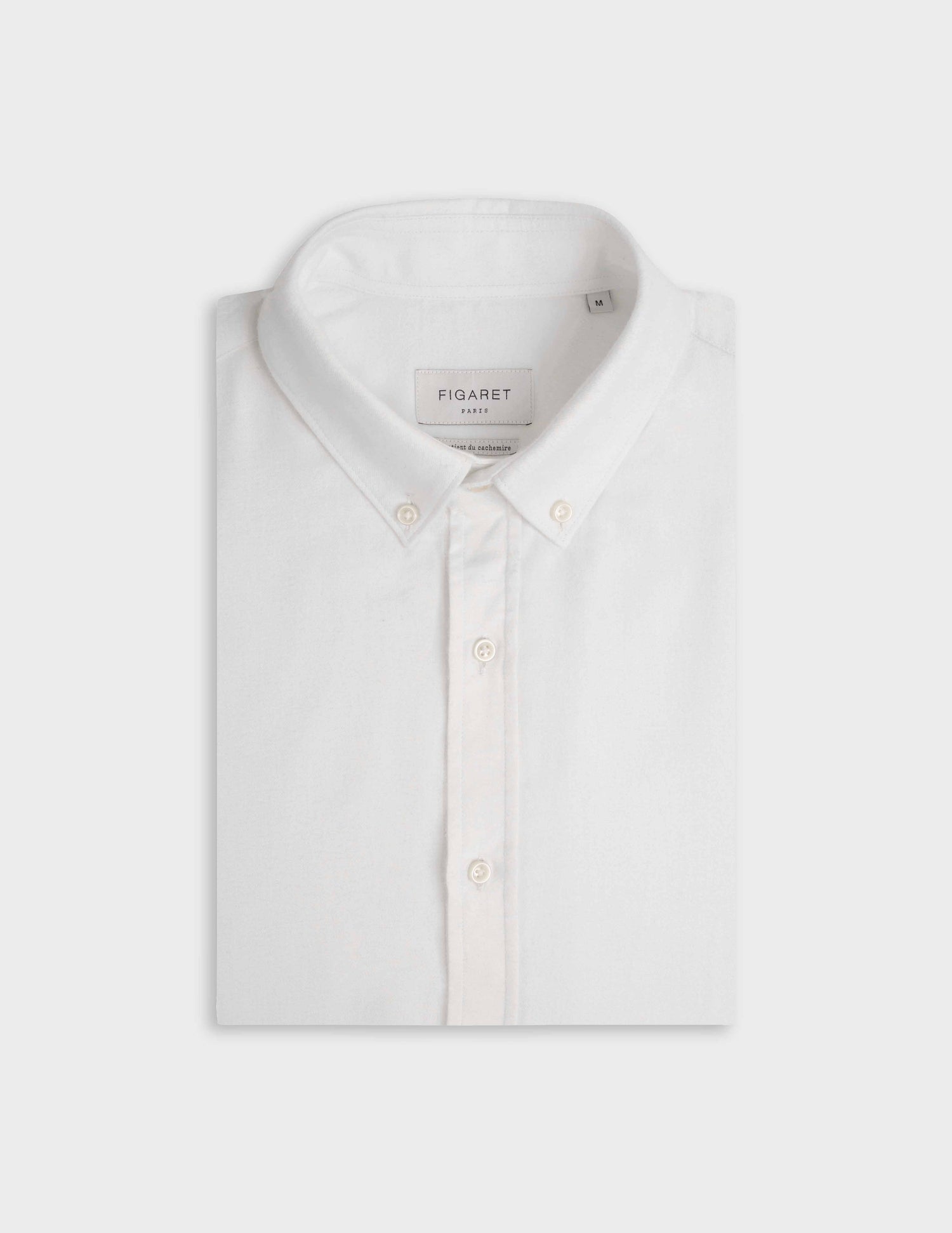 Chemise Gaspard blanche - Flanelle - Col Américain#5